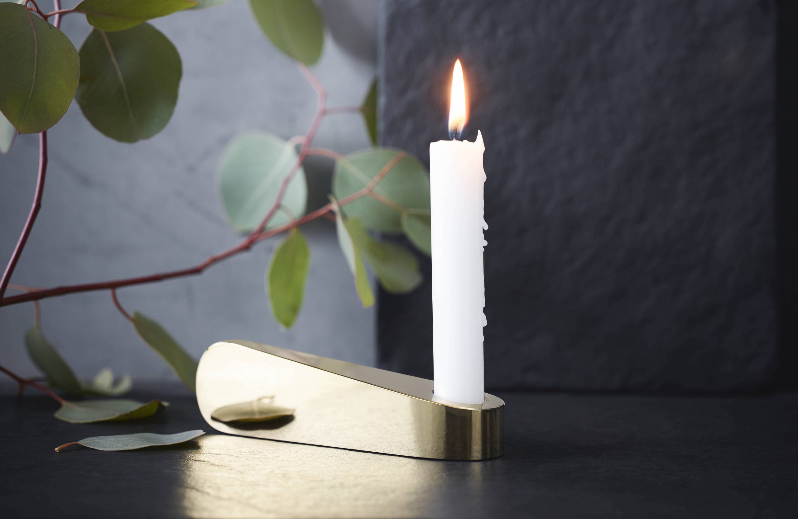 Brass finish Swan Lights candle holder by Debiasi Sandri for Rosenthal