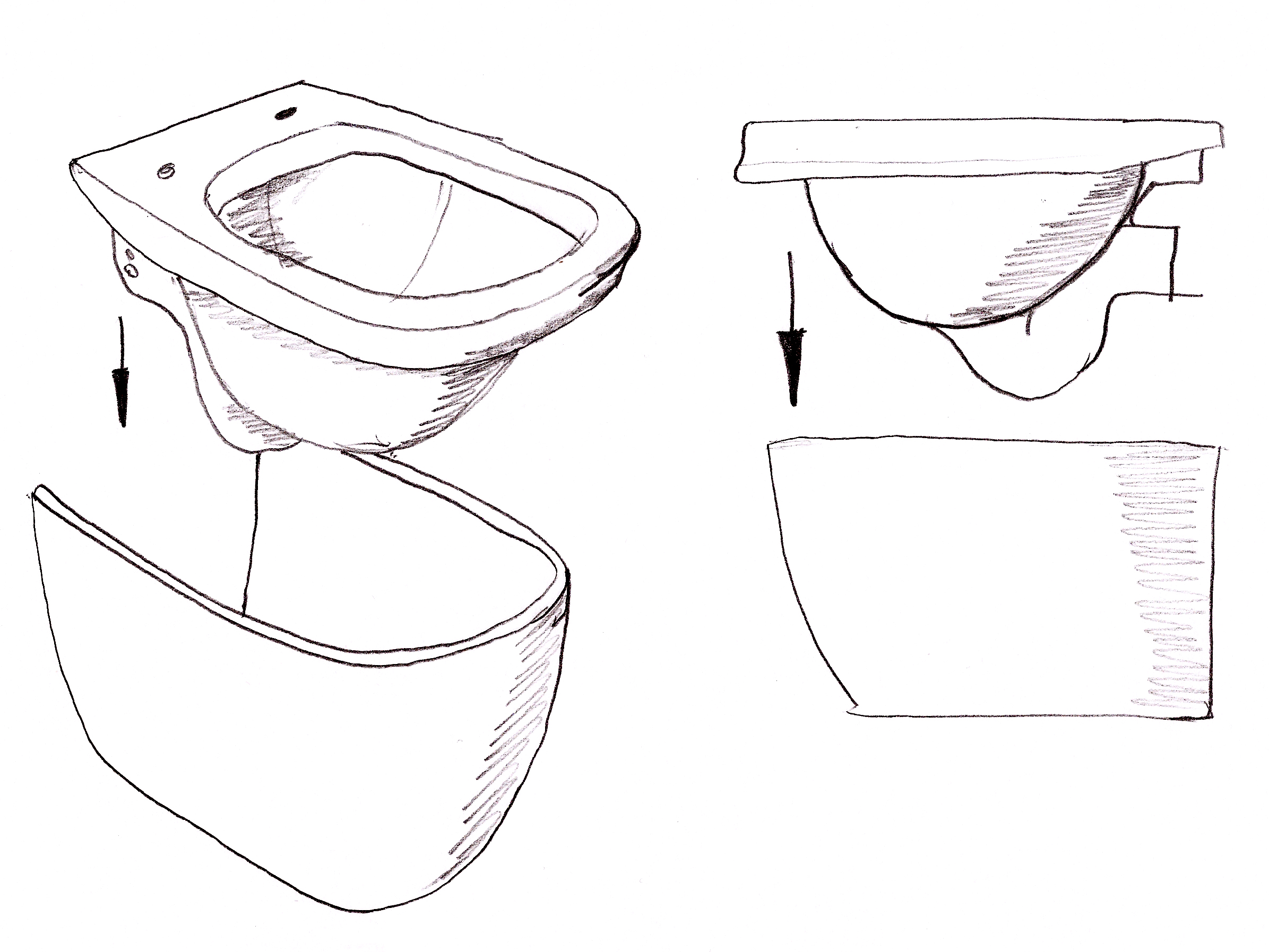 Sketch of Abito sanitaryware 