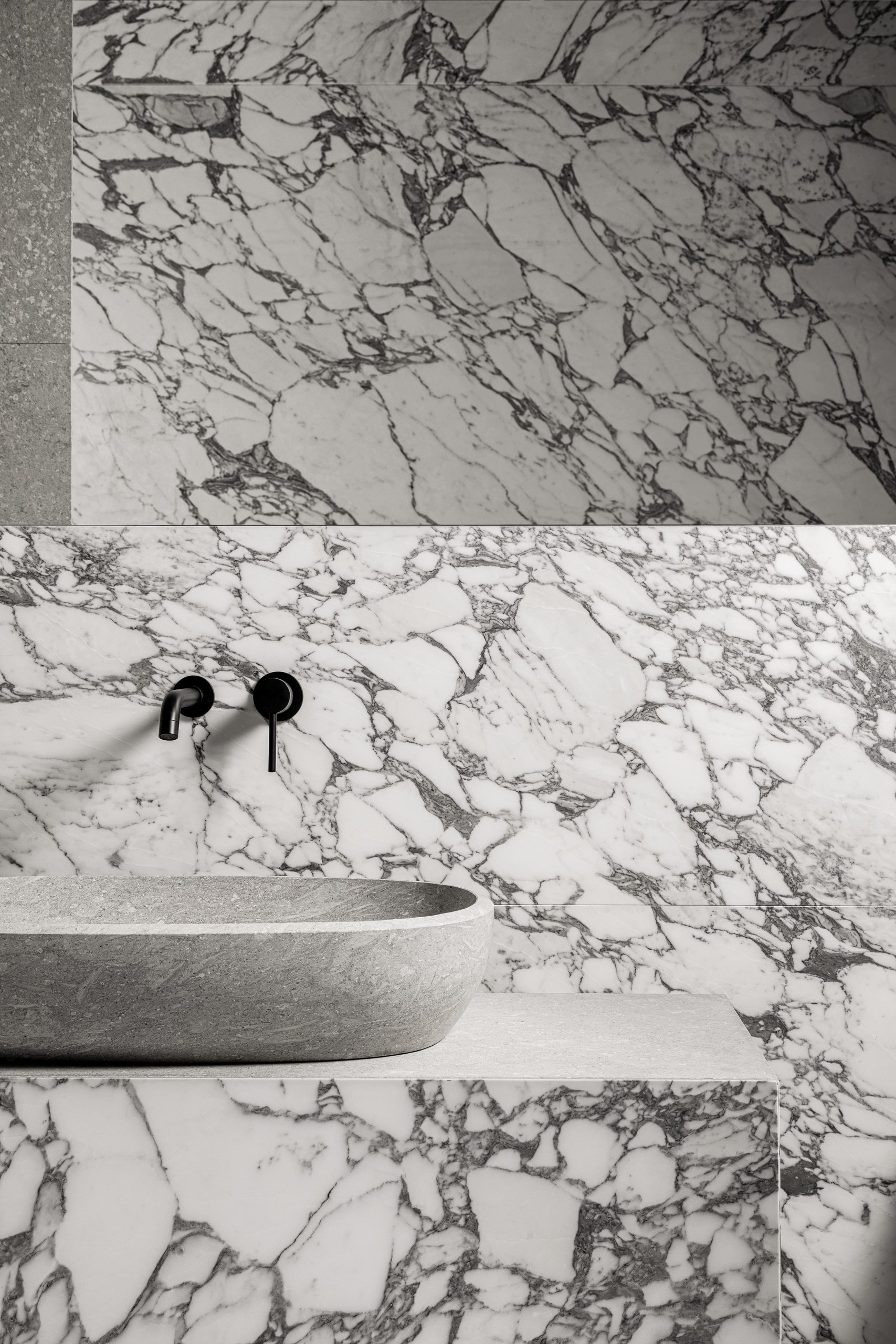 Dolina natural stone washbowl designed by Debiasi Sandri for Grassi Pietre
